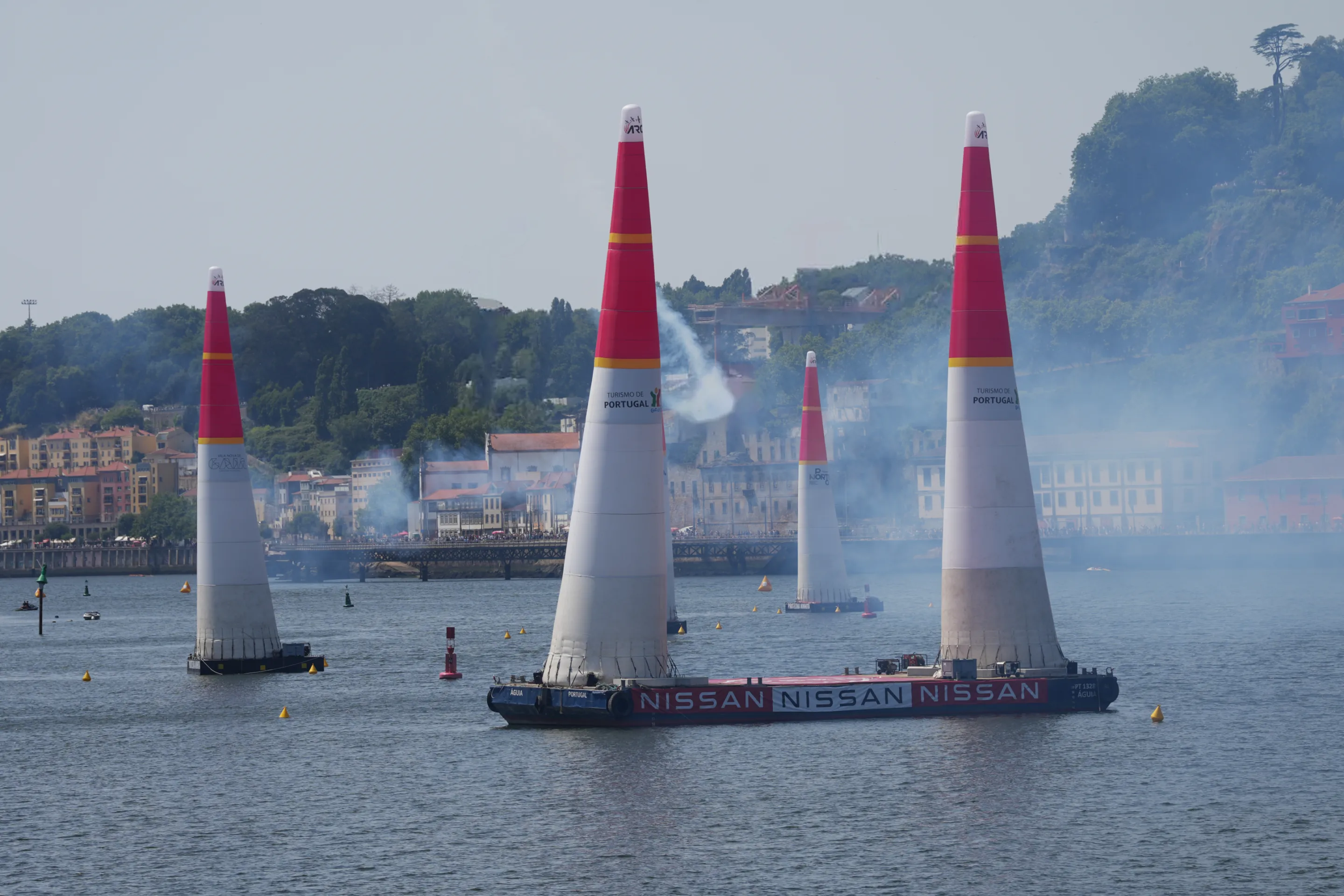 Race pylons on the Douro, Porto